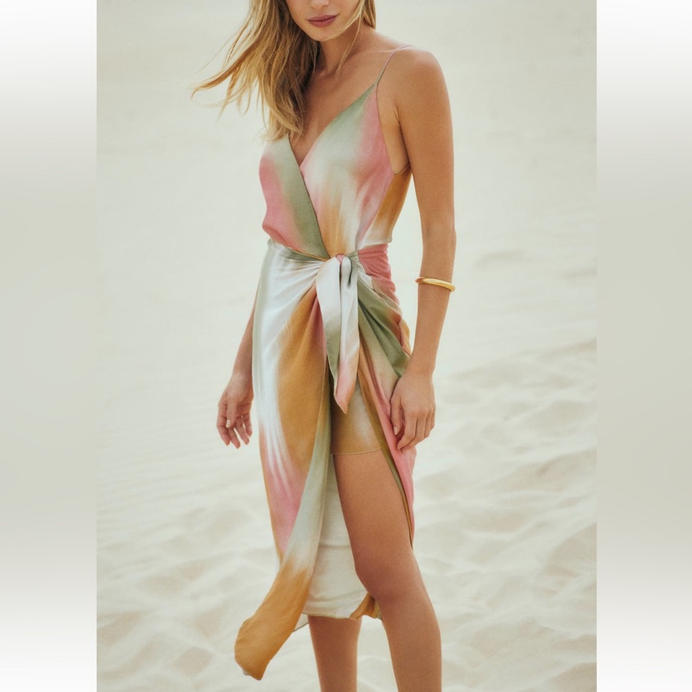ViX Paula Hermanny Duala Gisa Strappy Wrap Cover-Up Dress 36 - 2